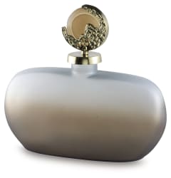 Acario - 11" Jar - Taupe / Gold Finish
