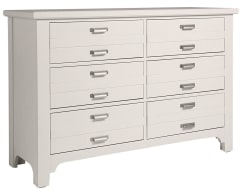Bungalow - 6-Drawer Double Dresser - Lattice / Soft White