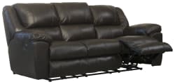 Transformer II - Power Ultimate Sofa With 3 Recliners & Drop Down Table - Chocolate Top Grain Italian Leather Match
