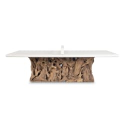 Stonewood - Indoor-Outdoor Ping-Pong Dining Table - White / Woodtone