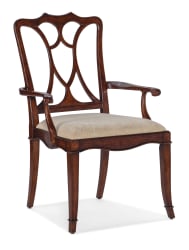 Charleston - Upholstered Seat Arm Chair (Set of 2) - Dark Brown