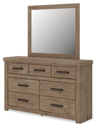 Oliandon - Dresser And Mirror - Light Brown