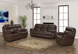 Sandover - Console Loveseat With Power Recline, Power Headrests And Power Lumber - Chocolate