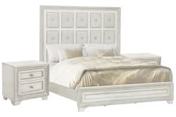 Camila - Queen Upholstered Bed With 2 Nightstands - Creamy White