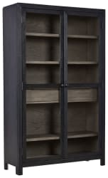 Lenston - Black / Gray - Accent Cabinet with 2 Doors