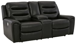 Warlin - Black - PWR REC Loveseat/Con/Adj HDRST