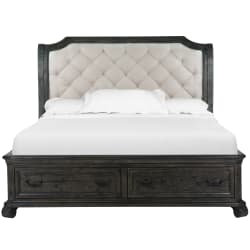 Bellamy - Complete California King Sleigh Storage Bed - Peppercorn