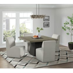 Jemma - 5 Piece Standard Height Dining Set Square Table And Four Chairs - Gray