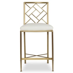 Fretwork - Counter Stool - Brass / White