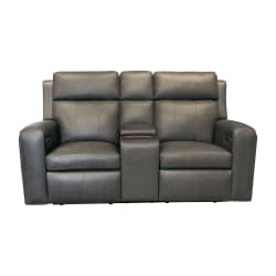 Wyatt - Power Reclining Loveseat With Console & Power Headrests & Lumbar - Dark Brown