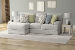 Stockbridge - 2 Piece Sofa Chaise With Comfort Coil Seating And 6 Accent Pillows Included (Left Side Facing Chaise) - Slate