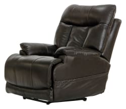 Naples - Leather Power Headrest Power Lay Flat Recliner With Extended Ottoman - Dark Brown