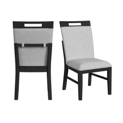 Transcend - Dining Side Chair With Fabric (Set of 2) - Charcoal And Light Gray