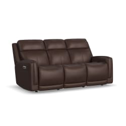 Alister - Power Gliding Sofa With Power Headrests & Lumbar - Burnt Umber