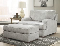 Mercado - Pewter - 2 Pc. - Chair and a Half with Ottoman