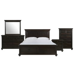 Slater - King Platform Storage 5 Piece Bedroom Set - Black