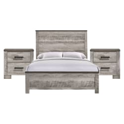 Millers Cove - Full 3 Piece Bedroom Set With 2 Nightstands - Gray
