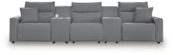 Modmax II - 5-Piece Power Reclining Sectional With Power Armless Recliner And 2 Consoles - Salt And Pepper