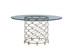 Laurel Canyon - Bollinger Round Dining Table With 60" Glass Top - Beige