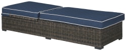 Grasson - Brown / Blue - Chaise Lounge with Cushion