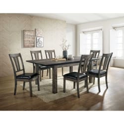 Nathan - Dining With Padded Seats 7 Piece Set - Gray Oak