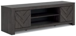 Cayboni - LG TV Stand With Fireplace Option - Black