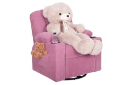 Amelia - Children's Recliner, Push Back & Swivel - Pink