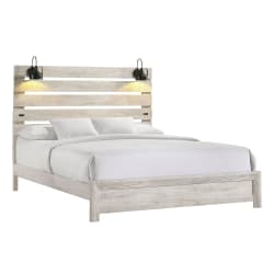 Fort Worth - King Bed With Lights & USB - White