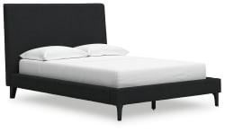 Cadmori - Black - Full Upholstered Bed With Roll Slats