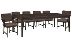 Modern Mosaic - Leg Dining Table With 4 Side Chairs And 2 Arm Chairs - Brown
