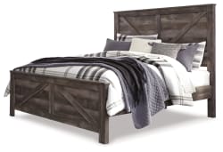 Wynnlow - King Crossbuck Panel Bed - Gray