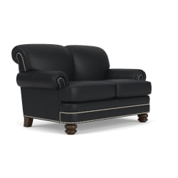 Bay Bridge - Leather Loveseat, Nailhead Trim