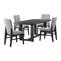 Portland - 5 Piece Standard Height Dining Set (Rectangular Table And Four Chairs) - Black