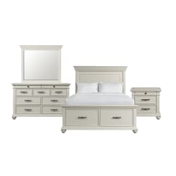 Slater - King Platform Storage 4 Piece Bedroom Set - White