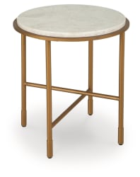 Alben - Round End Table - Antique Gold