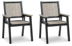 Mount Valley - Black / Driftwood - Arm Chair (Set of 2)