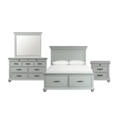 Slater - Queen Platform Storage 4 Piece Bedroom Set - Gray