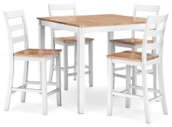 Gesthaven - Natural / White - Dining Room Counter Table Set (Set of 5)
