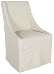 Warwick - Upholstered Rolling Dining Chair - Oatmeal