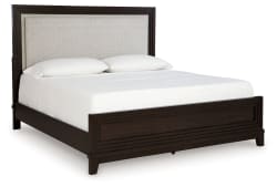 Neymorton - Dark Grayish Brown - California King Upholstered Panel Bed