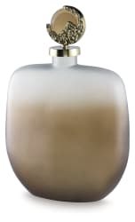 Acario - 17" Jar - Taupe / Gold Finish