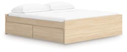 Onita - King Platform Bed With 1 Side Storage - Natural