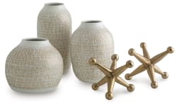 Vinburn - White / Gold Finish - Accessory Set (Set of 5)