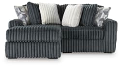 Midnight-Madness - 2-Piece Sectional With LAF Corner Chaise - Gunmetal