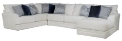 Polaris - 3 Piece Sectional With Comfort Coil Seating And 9 Included Accent Pillows (Right Side Facing Chaise) - Sugar