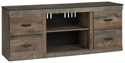 Trinell - TV Stand w/Fireplace Option - 60" x 14.8" x 24.33" - Brown Dark