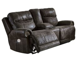 Grearview - Charcoal - PWR REC Loveseat/Con/Adj HDRST