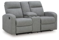 Gauntlet - Sterling - Double Recline Loveseat With Console