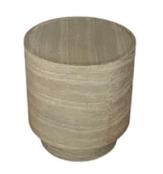 Mckenna - Outdoor Concrete Round End Table - Travertine