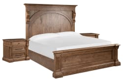 Gallant Grove - California King Panel Bed With 2 Nightstands - Brown